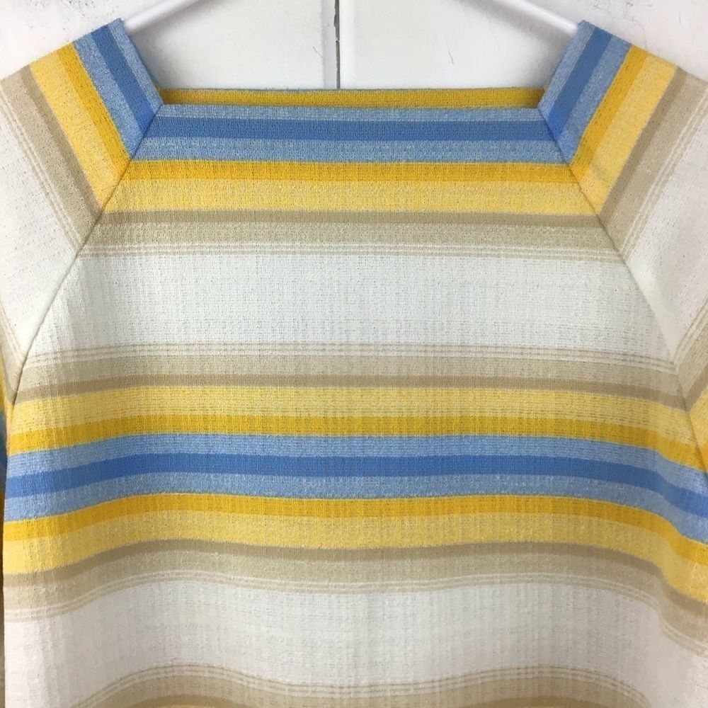 ‎Vintage Cream & Blue Boatneck Bell Sleeve L - Picture 3 of 6